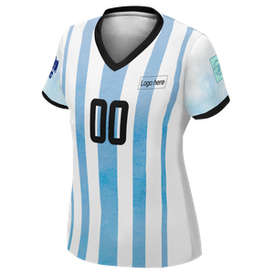 Maillot de football personnalisé de la Coupe du monde d'Argentine professionnelle pour femmes avec nom