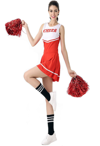 Costume de pom-pom girl rouge déguisement lycée musical uniforme de pom-pom girl sans pompon