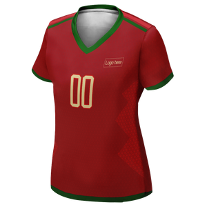 Maillot de football personnalisé coupe du monde cool du Portugal pour femmes avec logo